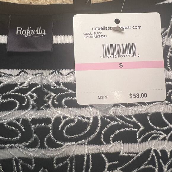 Rafaella Black & White Embroidered Top - Size Small - Picture 3 of 5